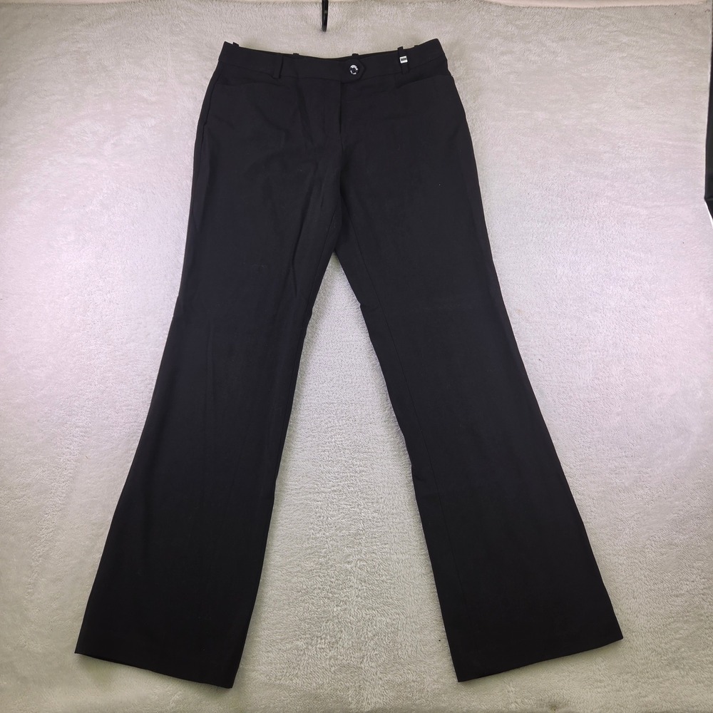 Calvin Klein Womens Size 6 Black Flare Leg Dress Pants Career Trousers
